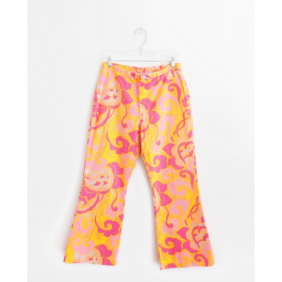 yellow bell bottom jeans